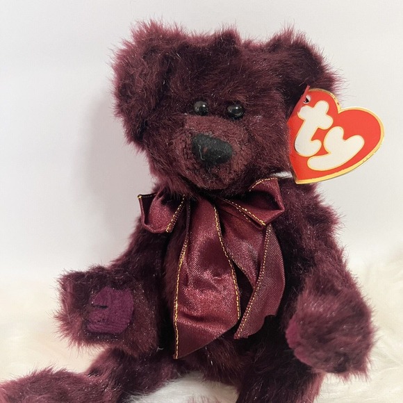 NWT TY Fern 1993 Beanies Attic Treasures Green Plush Jointed Bear 8